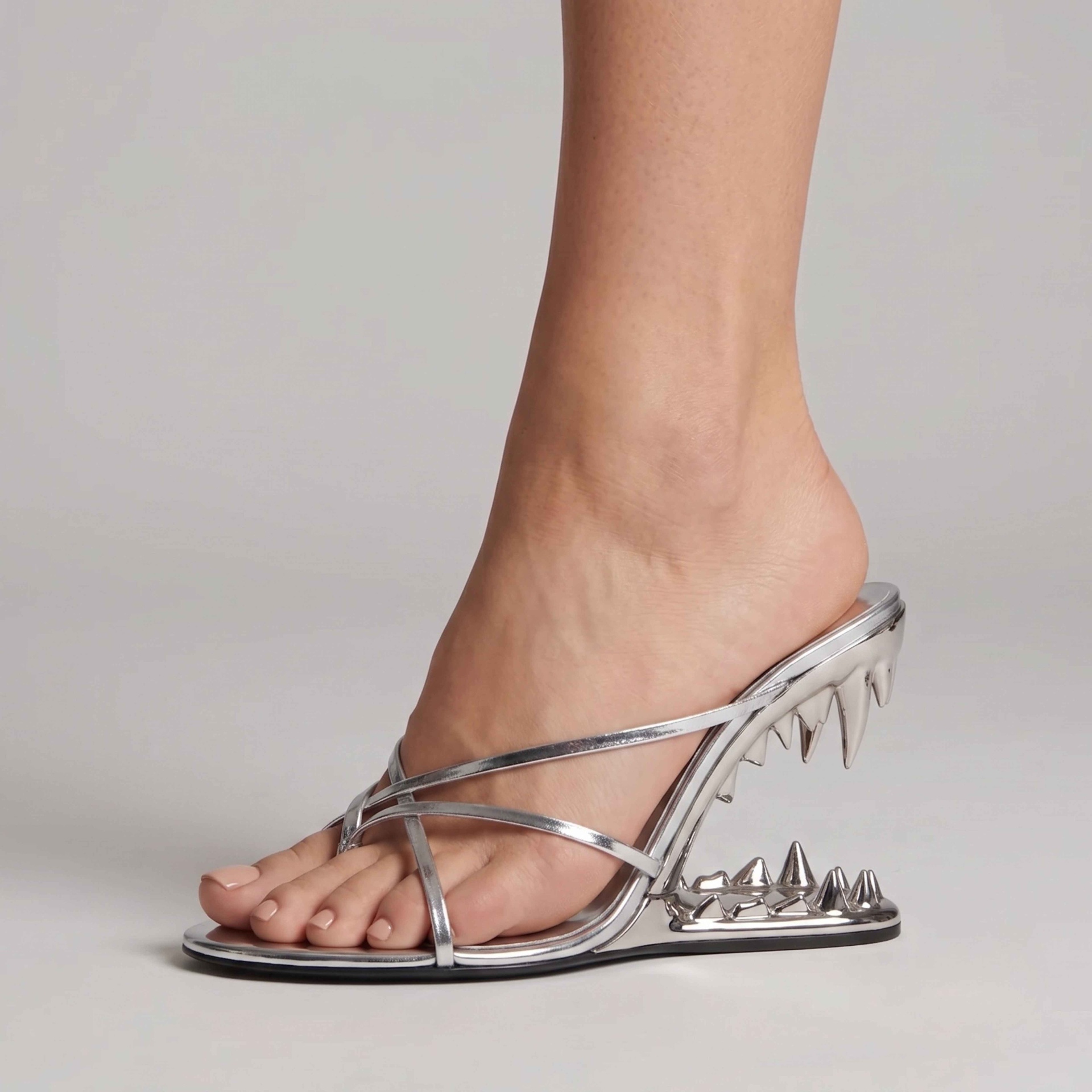 Morsa — Silver Fang Sculpted Wedge Sandal view 5
